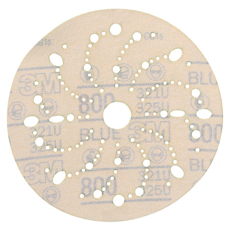 3M 321U 36184 Hookit Blue Abrasive Disc, Multi-Hole, 6 in, 800 Grit (7100091111) (200 Pack) - 3