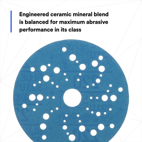 3M 321U 36162 Hookit Blue Abrasive Disc, Multi-Hole, 5 in, 220 Grade (7100091236) (200 Pack) - 4