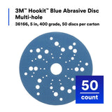 3M 321U 36166 Hookit Blue Abrasive Disc, 400 Grit, Multi-Hole, 5 in Diameter (7100091239) (200 Pack) - 2