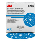 3M 321U 36166 Hookit Blue Abrasive Disc, 400 Grit, Multi-Hole, 5 in Diameter (7100091239) (200 Pack) - 9