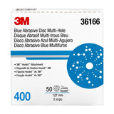 3M 321U 36166 Hookit Blue Abrasive Disc, 400 Grit, Multi-Hole, 5 in Diameter (7100091239) (200 Pack) - 10
