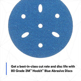 3M 321U 36142 Hookit Blue Abrasive Disc, Multi-hole, 3 in, 80 Grit (7100091341) (200 Pack) - 10