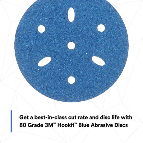 3M 321U 36142 Hookit Blue Abrasive Disc, Multi-hole, 3 in, 80 Grit (7100091341) (200 Pack) - 10