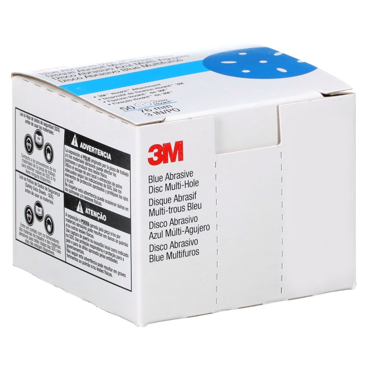 3M 321U 36146 Hookit Blue Abrasive Disc, Multi-hole, 3 in, 180 Grade (7100091344) (200 Pack) - 6