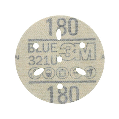 3M 321U 36146 Hookit Blue Abrasive Disc, Multi-hole, 3 in, 180 Grade (7100091344) (200 Pack) - 9