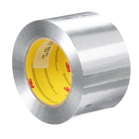 3M 425 Aluminum Foil Tape, Silver, 80 mm x 200 m, 4.6 mil (7100092539) (48 Pack) - 2