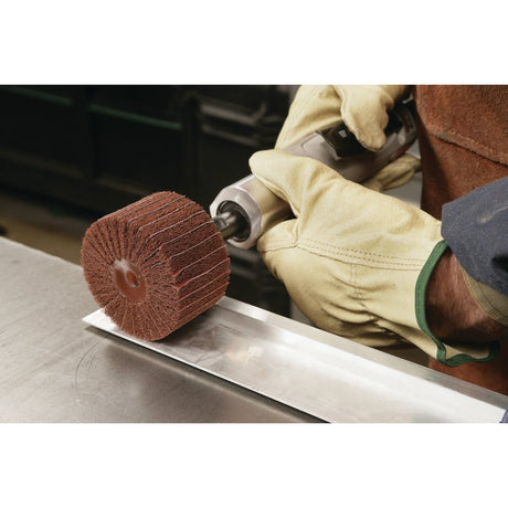 3M Scotch-Brite Combi-S Wheel, X-Weight, Aluminum Oxide, P120, Maroon, 3 in x 1-3/4 in, 1/4 in Shank, 8000 rpm (7100093994) (10 Pack) - 3