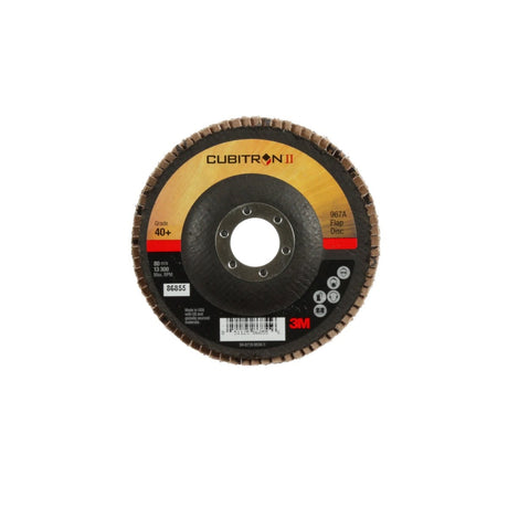 3M 967A Cubitron II Flap Disc, T27, 40+, Maroon, 4-1/2 in x 7/8 in, Medium Pressure Applications (7100094358)  - (10Pack) - 2