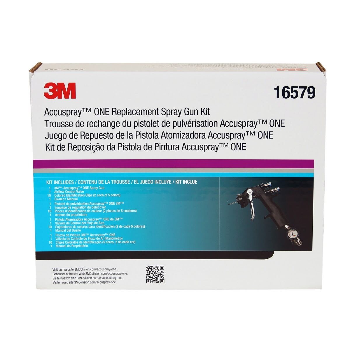 3M Accuspray ONE Replacement Spray Gun Kit, 16579 (7100096183)  - (4Pack) - 3