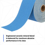 3M 321U 36217 Stikit Blue Abrasive Sheet Roll, 80 Grit, No Hole, 2-3/4 in x 20 yd (7100098207) - 7