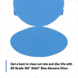 3M 321U 36202 Stikit Blue Abrasive Disc Roll, No Hole, 6 in, 80 Grit (7100098232) (250 Pack) - 9