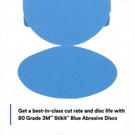 3M 321U 36202 Stikit Blue Abrasive Disc Roll, No Hole, 6 in, 80 Grit (7100098232) (250 Pack) - 9
