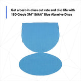 3M 321U 36206 Stikit Blue Abrasive Disc Roll, No Hole, 6 in, 180 Grade (7100098234) (500 Pack) - 10