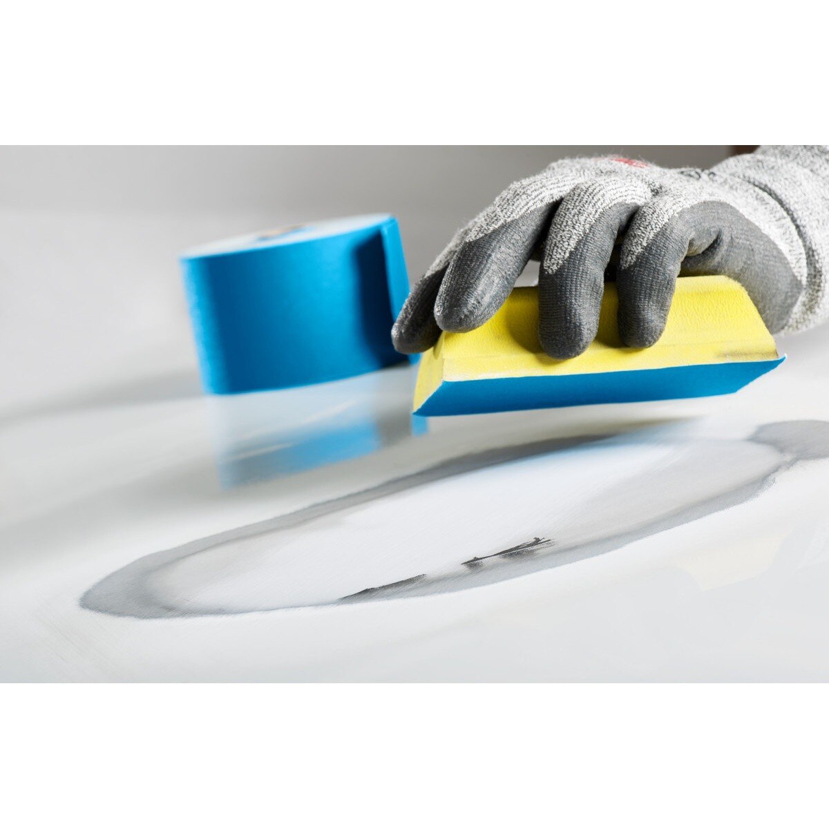 3M 321U Stikit Blue Abrasive Sheet Roll, PSA, 220 Grit, Blue, 2-3/4 in x 30 yd (36222) (7100098251)  - (5Pack) - 2