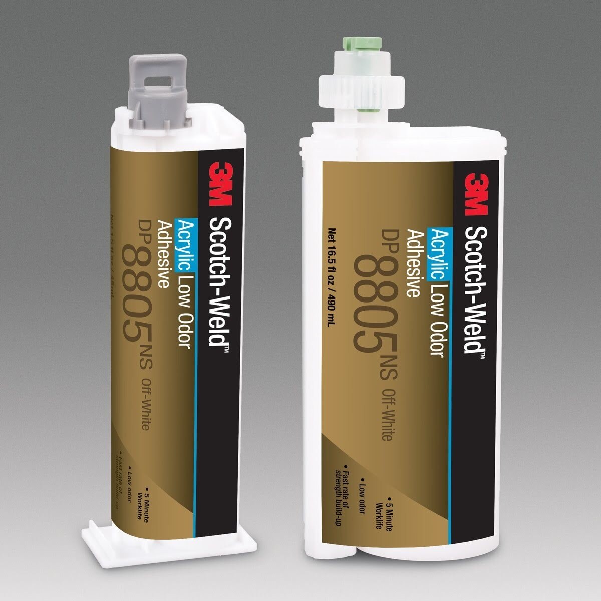 3M Low Odor Acrylic Adhesive, Green, 45 mL Duo-Pak (DP8805NS) (7100098631)  - (12Pack) - 3