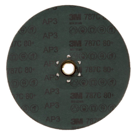 3M 787C Fibre Disc, TN Quick Change, Precision Shaped Ceramic, 80+, Orange, 7 in (7100099279) (100 Pack) - 5