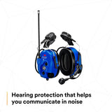 3M MT73H7P3E4D10NA-50 PELTOR WS LiteCom PRO III Headset, Intrinsically Safe, Hard Hat Attached, Professional Grade Durability, Wireless Two-Way Communication Radio, Bluetooth, Boom Microphone, Blue, (7100099785) - 3