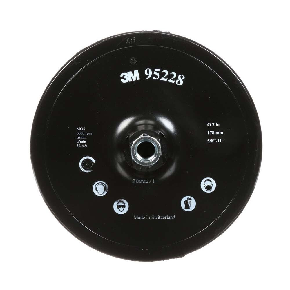 3M 28888 917CP Hook and Loop Disc Pad Holder , 7 in x 7/8 in Center Post 5/8-11 Internal (7100101200)