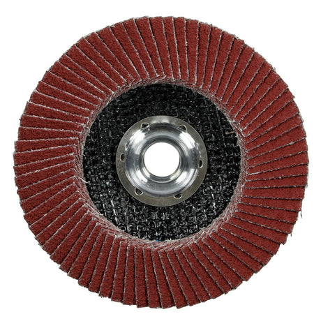 3M 969F Cubitron II Flap Disc, 40+, T29 Quick Change, Precision Shaped Ceramic, Maroon, 4-1/2 in x 5/8-11 (7100104605) (10 Pack) - 4