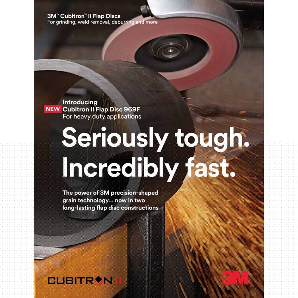 3M 969F Cubitron II T29 Flap Disc, 4-1/2 in x 7/8 in, 80+ Grit, Polyester Backing for Heavy Grinding and Weld Removal (7100104876) (10 Pack) - 6