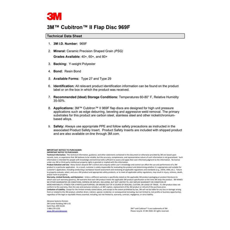 3M 969F Cubitron II Flap Disc , 40+, T29, 4-1/2 in x 7/8 in, Giant (7100104899) - 10