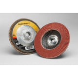 3M 969F Cubitron II Flap Disc 60+ T29 Maroon 4 in x 5/8 in Polyester Backing for Heavy Grinding Edge Deburring Weld Removal Beveling (7100104904) (10 Pack) - 4