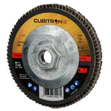 3M 969F Cubitron II Flap Disc, 40+, T27 Quick Change, Precision Shaped Ceramic, Maroon, 4-1/2 in x 5/8 in-11 (64403) (7100104919)  - (10Pack) - 3