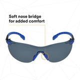 3M S1102SGAF-KT Solus 1000-Series Safety Glasses Kit with Foam Gasket and Elastic Strap, Gray Anti-Fog Lens, Blue Black Frame (7100105846)  - (20 Pack) - 6