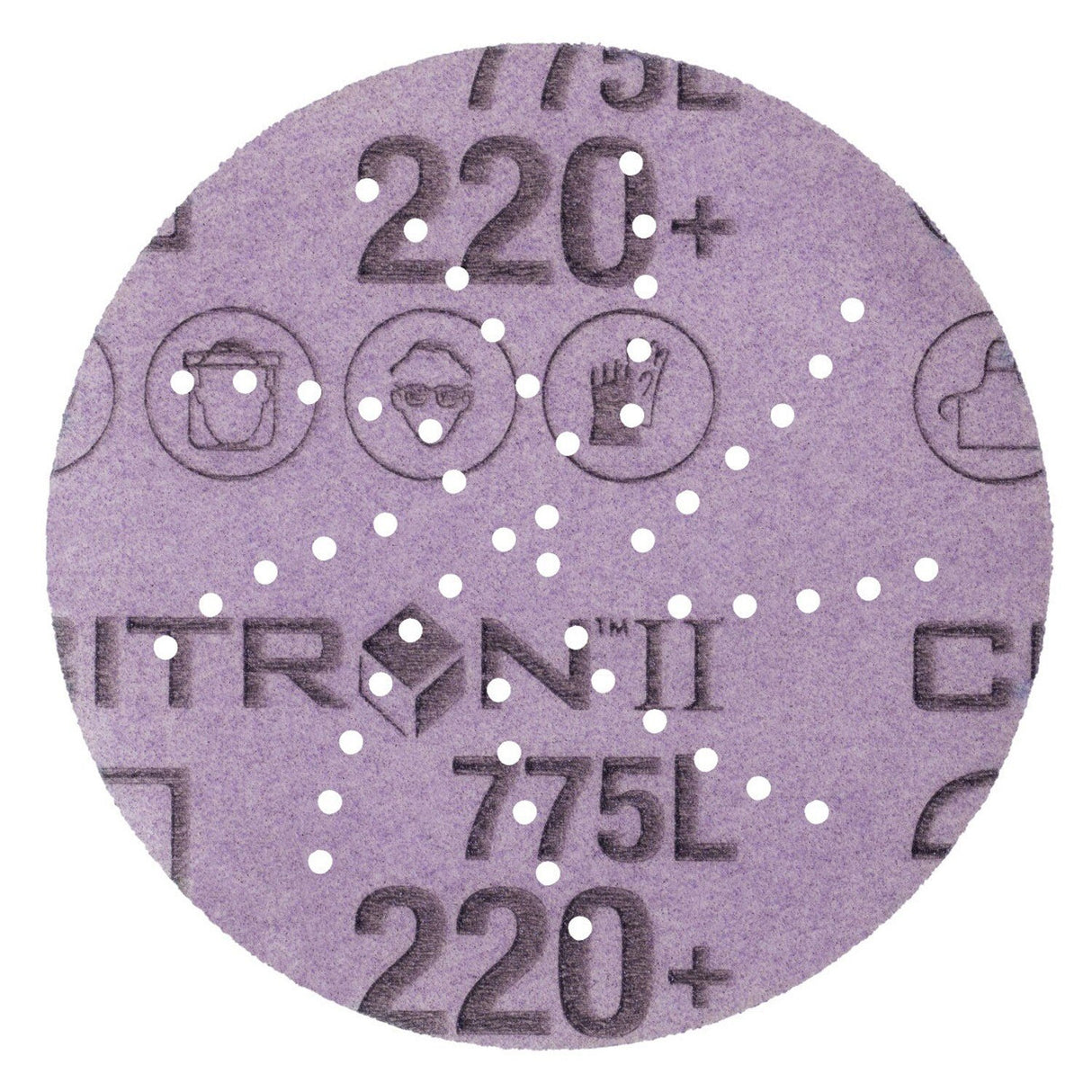 3M 775L Cubitron II Hookit Film Disc, 220+, Purple, 3 in, 300DS, 53-Hole (7100106716) (250 Pack)