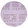 3M 775L Cubitron II Hookit Film Disc, Precision Shaped Ceramic, 220+ Grit, Purple, 3 in, 3 mil, 300V (7100106766) (250 Pack)