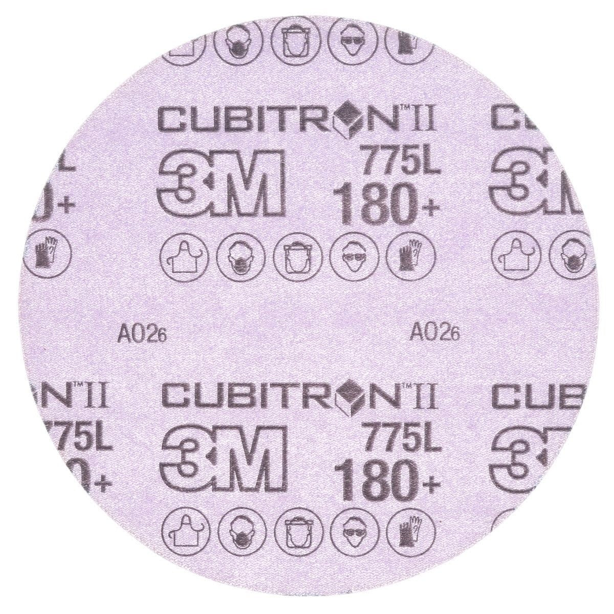 3M 775L Cubitron II Hookit Film Disc, 180+ Grit, Purple, 3 in, 3 mil, 300V (7100106768) (250 Pack)