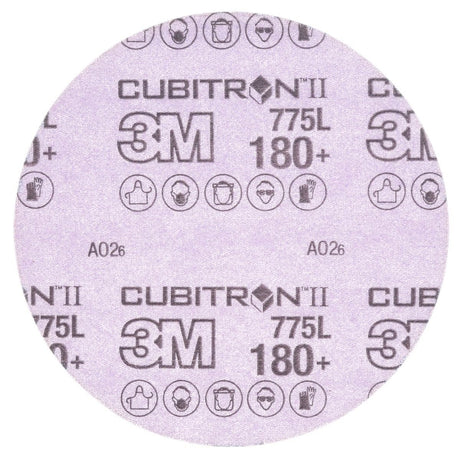 3M 775L Cubitron II Hookit Film Disc, 180+ Grit, Purple, 3 in, 3 mil, 300V (7100106768) (250 Pack)