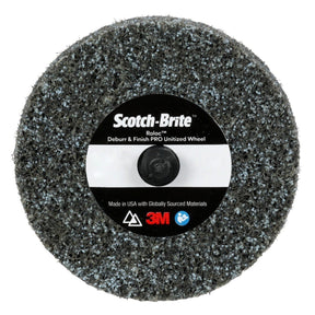 3M Scotch Brite Roloc Deburr & Finish PRO Unitized Wheel, DP-UR, 8C Coarse+, TR, 3 in x 1/8 in (7100109130) (40 Pack)