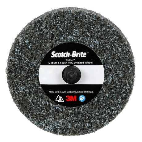3M Scotch Brite Roloc Deburr & Finish PRO Unitized Wheel, DP-UR, 8C Coarse+, TR, 3 in x 1/8 in (7100109130) (40 Pack)