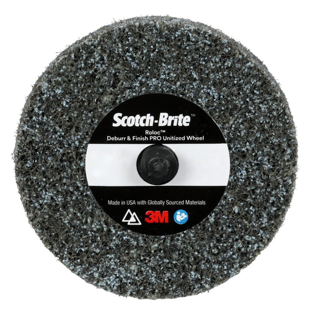 3M Scotch Brite Roloc Deburr & Finish PRO Unitized Wheel, DP-UR, 8C Coarse+, TR, 3 in x 1/8 in (7100109130) (40 Pack)