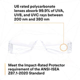 3M 62099 Virtua Safety Glasses Clear Hard Coat Lens Clear Frame Anti-Scratch Wraparound Lightweight (7100109223) (1 Pair)  - (20Pack) - 9