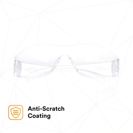 3M 62099 Virtua Safety Glasses Clear Hard Coat Lens Clear Frame Anti-Scratch Wraparound Lightweight (7100109223) (1 Pair)  - (20Pack) - 10