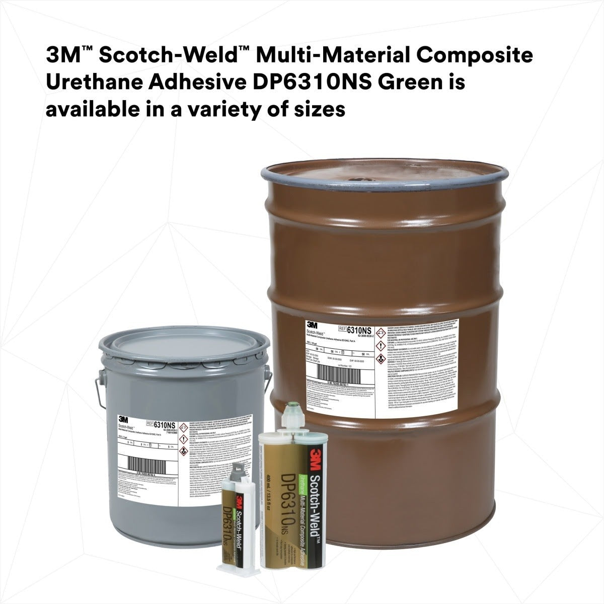 3M DP6310NS Scotch-Weld Multi-Material Composite Urethane Adhesive, Green, 400 mL Duo-Pak (7100109830)  - (6Pack) - 8