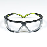 3M SF401AF-FM SecureFit 400 Safety Glasses, Clear Anti-Fog Anti-Scratch Polycarbonate Lens, Green/Black Frame, Foam Gasket, Z87 UV Protection (7100112131) (1 Pair)  - (20Pack)
