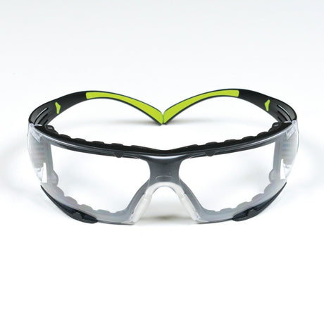 3M SF401AF-FM SecureFit 400 Safety Glasses, Clear Anti-Fog Anti-Scratch Polycarbonate Lens, Green/Black Frame, Foam Gasket, Z87 UV Protection (7100112131) (1 Pair)  - (20Pack)