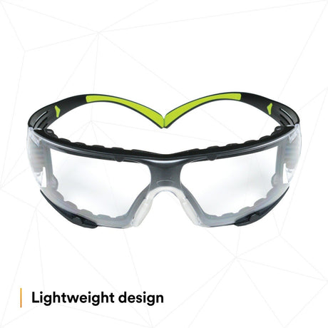 3M SF401AF-FM SecureFit 400 Safety Glasses, Clear Anti-Fog Anti-Scratch Polycarbonate Lens, Green/Black Frame, Foam Gasket, Z87 UV Protection (7100112131) (1 Pair)  - (20Pack) - 2