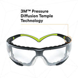 3M SF401AF-FM SecureFit 400 Safety Glasses, Clear Anti-Fog Anti-Scratch Polycarbonate Lens, Green/Black Frame, Foam Gasket, Z87 UV Protection (7100112131) (1 Pair)  - (20Pack) - 4