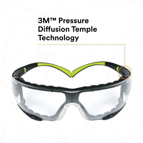 3M SF401AF-FM SecureFit 400 Safety Glasses, Clear Anti-Fog Anti-Scratch Polycarbonate Lens, Green/Black Frame, Foam Gasket, Z87 UV Protection (7100112131) (1 Pair)  - (20Pack) - 4