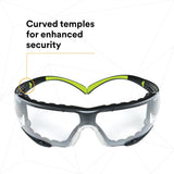 3M SF401AF-FM SecureFit 400 Safety Glasses, Clear Anti-Fog Anti-Scratch Polycarbonate Lens, Green/Black Frame, Foam Gasket, Z87 UV Protection (7100112131) (1 Pair)  - (20Pack) - 5