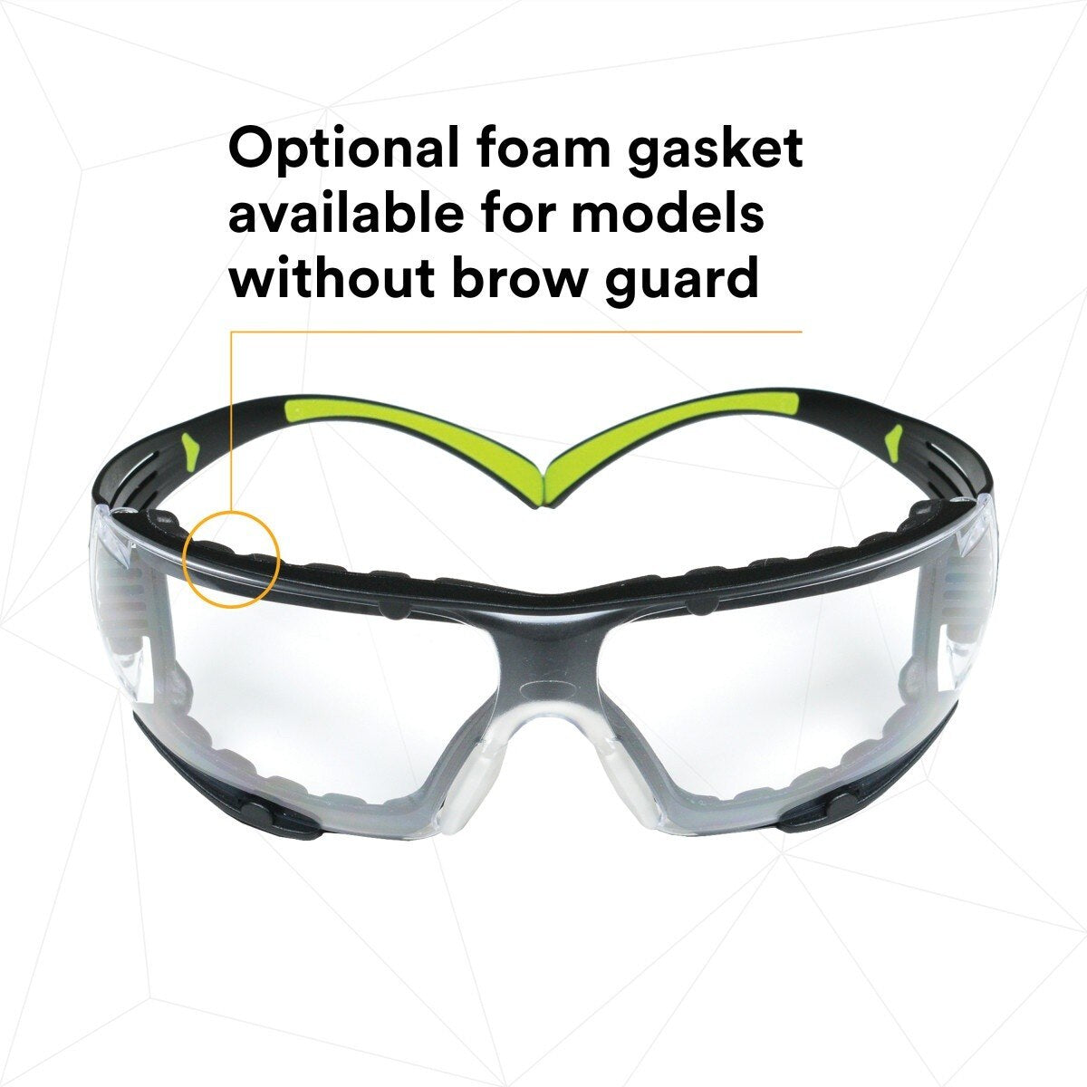 3M SF401AF-FM SecureFit 400 Safety Glasses, Clear Anti-Fog Anti-Scratch Polycarbonate Lens, Green/Black Frame, Foam Gasket, Z87 UV Protection (7100112131) (1 Pair)  - (20Pack) - 6