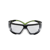 3M SF410AS-FM SecureFit Safety Glasses, Indoor/Outdoor Mirror Anti-Scratch Lens, Green/Black Frame, Removable Foam Gasket, ANSI Z87 UV Protection (7100112223)  - (20Pack)