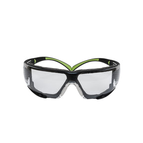 3M SF410AS-FM SecureFit Safety Glasses, Indoor/Outdoor Mirror Anti-Scratch Lens, Green/Black Frame, Removable Foam Gasket, ANSI Z87 UV Protection (7100112223)  - (20Pack)