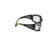 3M SF410AS-FM SecureFit Safety Glasses, Indoor/Outdoor Mirror Anti-Scratch Lens, Green/Black Frame, Removable Foam Gasket, ANSI Z87 UV Protection (7100112223)  - (20Pack) - 3