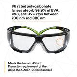 3M SF410AS-FM SecureFit Safety Glasses, Indoor/Outdoor Mirror Anti-Scratch Lens, Green/Black Frame, Removable Foam Gasket, ANSI Z87 UV Protection (7100112223)  - (20Pack) - 6