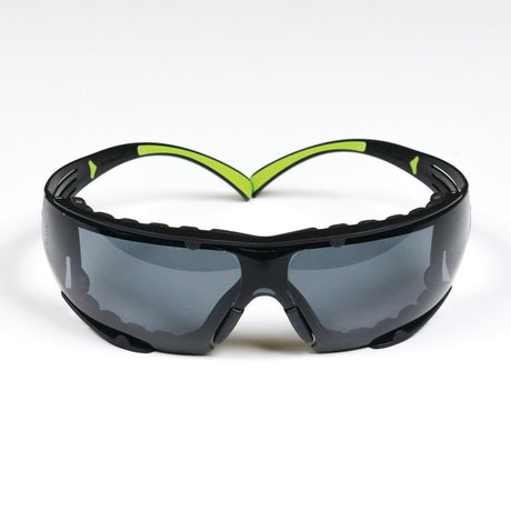 3M SecureFit Safety Glasses, Z87 Plus Anti-Fog Anti-Scratch Gray Lens, Green Black Frame, Removable Foam Gasket, Polycarbonate, UV Protection (SF402AF-FM) (7100112244)  - (20Pack)